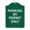 Signmission Designer Series Sign Parking by Permit Only, Green & White Aluminum Sign, 18" x 24", GW-1824-23453 A-DES-GW-1824-23453 - alternate 1